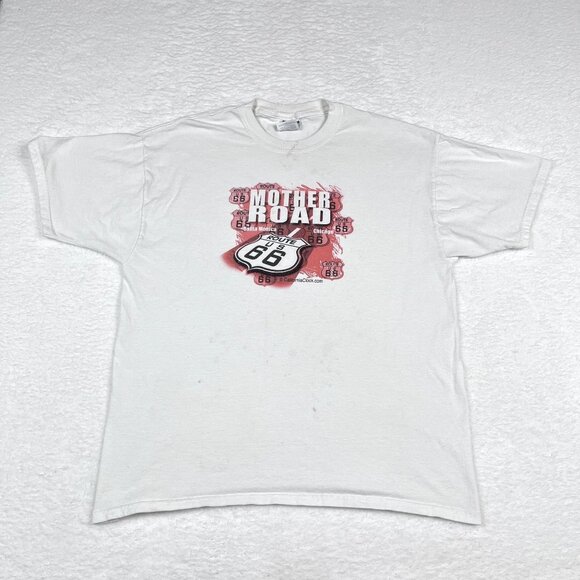 Vintage Route 66 Mother Road CaliforniaClock.com White T-Shirt Size XL - Picture 1 of 5